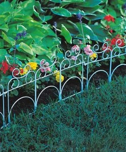 Garden Accents Edging 14-in H x 8-t L White Scroll Folding Fence -SoilCraft Shop 09619729