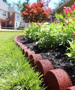 Rubberific 4-ft Red Rubber Landscape Edging Section -SoilCraft Shop 11900647 scaled