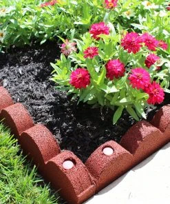 Rubberific 4-ft Red Rubber Landscape Edging Section -SoilCraft Shop 11900651 scaled