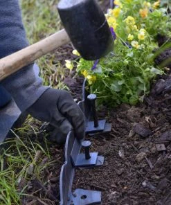 EasyFlex 2.5 in. x 20 ft. Scallop Black Woodgrain No-Dig Edging Kit -SoilCraft Shop 43438447